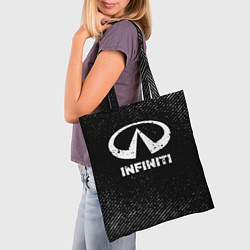 Сумка-шопер Infiniti с потертостями на темном фоне, цвет: 3D-принт — фото 2