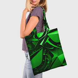 Сумка-шопер Зеленые объемные объекты, цвет: 3D-принт — фото 2