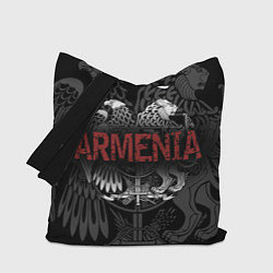 Сумка-шопер Герб Армении с надписью Armenia, цвет: 3D-принт