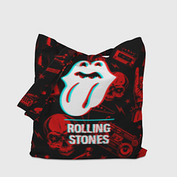 Сумка-шоппер Rolling Stones rock glitch