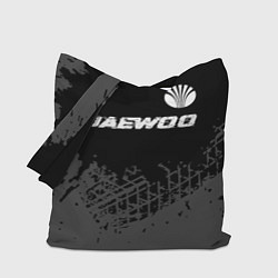 Сумка-шопер Daewoo speed на темном фоне со следами шин: символ, цвет: 3D-принт