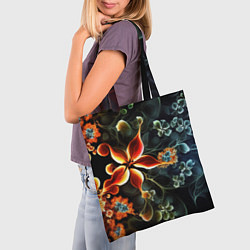 Сумка-шопер Абстрактные цветы, цвет: 3D-принт — фото 2