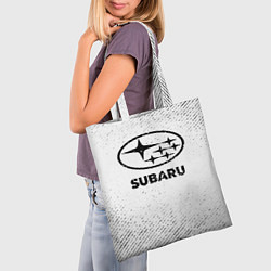 Сумка-шопер Subaru с потертостями на светлом фоне, цвет: 3D-принт — фото 2