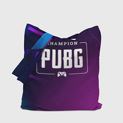 Сумка-шопер PUBG gaming champion: рамка с лого и джойстиком на, цвет: 3D-принт