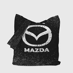 Сумка-шопер Mazda с потертостями на темном фоне, цвет: 3D-принт
