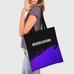 Сумка-шопер Breaking Benjamin purple grunge, цвет: 3D-принт — фото 2