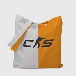 Сумка-шопер Counter Strike 2 White Orange Stripes, цвет: 3D-принт