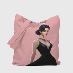 Сумка-шоппер Girl in black dress - pink
