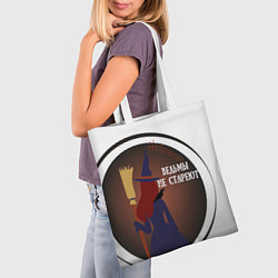 Сумка-шопер Ведьма и ночь, цвет: 3D-принт — фото 2