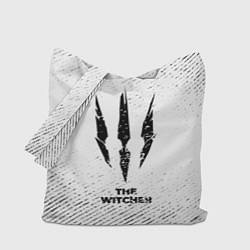 Сумка-шопер The Witcher с потертостями на светлом фоне, цвет: 3D-принт