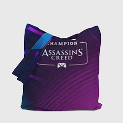 Сумка-шопер Assassins Creed gaming champion: рамка с лого и дж, цвет: 3D-принт