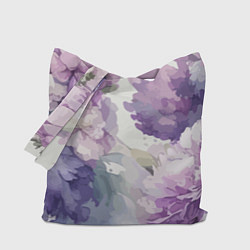 Сумка-шопер Сирень и Пионы Акварель, цвет: 3D-принт