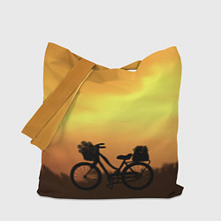 Сумка-шопер Велосипед на закате, цвет: 3D-принт