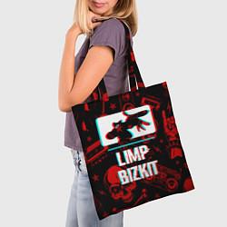 Сумка-шопер Limp Bizkit rock glitch, цвет: 3D-принт — фото 2
