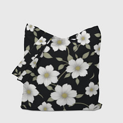 Сумка-шоппер Белые цветы крупным планом