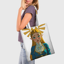 Сумка-шопер The legend of Zelda - ahegao, цвет: 3D-принт — фото 2