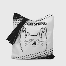 Сумка-шоппер The Offspring рок кот на светлом фоне