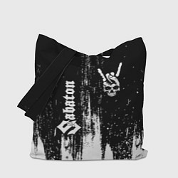 Сумка-шоппер Sabaton и рок символ на темном фоне