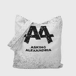 Сумка-шопер Asking Alexandria с потертостями на светлом фоне, цвет: 3D-принт