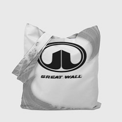 Сумка-шоппер Great Wall speed на светлом фоне со следами шин