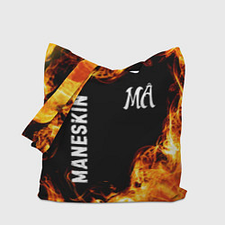 Сумка-шопер Maneskin и пылающий огонь, цвет: 3D-принт