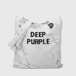 Сумка-шопер Deep Purple glitch на светлом фоне: символ сверху, цвет: 3D-принт