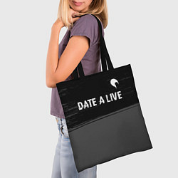 Сумка-шопер Date A Live glitch на темном фоне: символ сверху, цвет: 3D-принт — фото 2