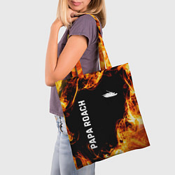 Сумка-шопер Papa Roach и пылающий огонь, цвет: 3D-принт — фото 2