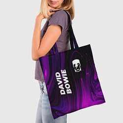 Сумка-шопер David Bowie violet plasma, цвет: 3D-принт — фото 2