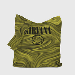 Сумка-шопер Nirvana лого абстракция, цвет: 3D-принт