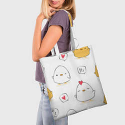 Сумка-шопер Привет цыпленок, цвет: 3D-принт — фото 2