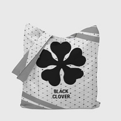 Сумка-шопер Black Clover glitch на светлом фоне, цвет: 3D-принт