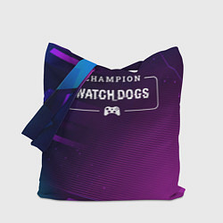 Сумка-шопер Watch Dogs gaming champion: рамка с лого и джойсти, цвет: 3D-принт