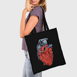 Сумка-шопер Сердце гараната, цвет: 3D-принт — фото 2