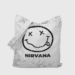 Сумка-шоппер Nirvana с потертостями на светлом фоне