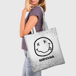 Сумка-шопер Nirvana с потертостями на светлом фоне, цвет: 3D-принт — фото 2