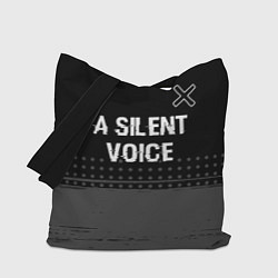 Сумка-шоппер A Silent Voice glitch на темном фоне: символ сверх