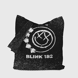 Сумка-шоппер Blink 182 с потертостями на темном фоне