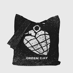 Сумка-шоппер Green Day с потертостями на темном фоне