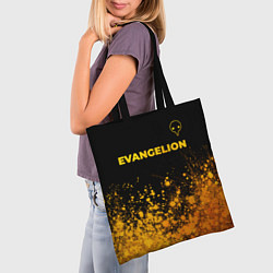 Сумка-шопер Evangelion - gold gradient: символ сверху, цвет: 3D-принт — фото 2