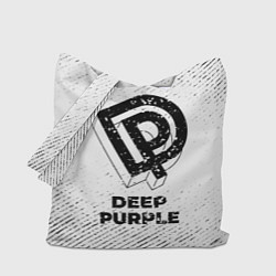 Сумка-шоппер Deep Purple с потертостями на светлом фоне
