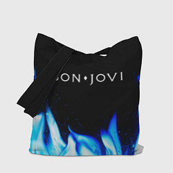 Сумка-шопер Bon Jovi blue fire, цвет: 3D-принт