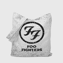Сумка-шоппер Foo Fighters с потертостями на светлом фоне