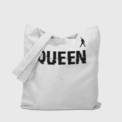 Сумка-шоппер Queen glitch на светлом фоне: символ сверху