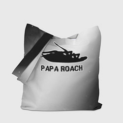 Сумка-шопер Papa Roach glitch на светлом фоне, цвет: 3D-принт