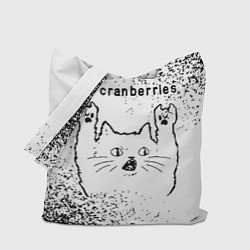 Сумка-шоппер The Cranberries рок кот на светлом фоне