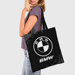 Сумка-шопер BMW speed на темном фоне со следами шин, цвет: 3D-принт — фото 2