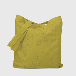 Сумка-шопер Рябь - зеленовато-желтый и фиолетовый - узор Хуф и, цвет: 3D-принт