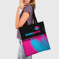 Сумка-шопер DanMachi - neon gradient: символ сверху, цвет: 3D-принт — фото 2