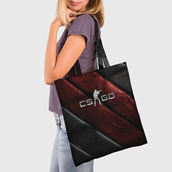 Сумка-шопер CS GO dark red texture, цвет: 3D-принт — фото 2